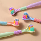 Three-Sided Soft Hair Toothbrush | Wrap-Around Deep Cleaning Manual Toothbrush for Adults & Children (Random Color, 1 Pc)