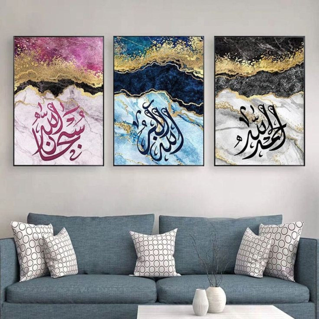 Set of 3 Premium Wall Art Photo Tiles – Modern Home Decor Sets